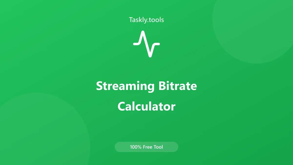 Screenshot of Streaming Bitrate Calculator tool - Taskly.tools