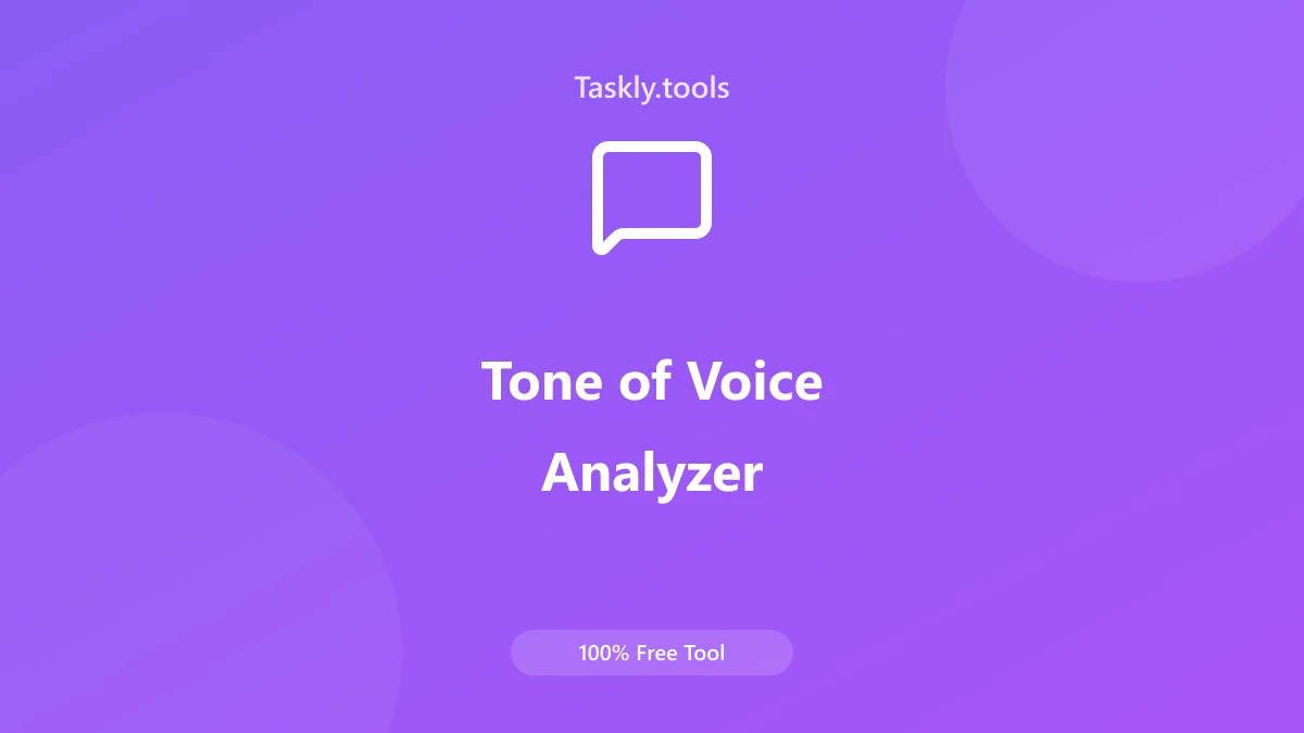 Screenshot of Tone of Voice Analyzer tool - Taskly.tools
